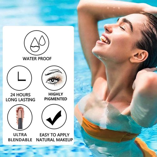 SAUBZEAN Silver Gray Eyeshadow Stick Makeup, Cream Shimmer Eye Shadow Pencil, Hypoallergenic Waterproof Long Lasting Crayon, Smooth Glitter Primer Palette Eyeliner Make up