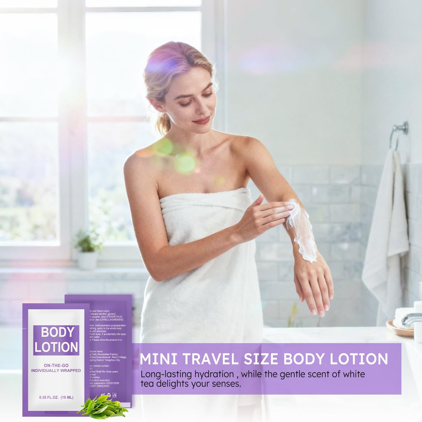 Xuezoioy Travel Size Body Lotion Packets Bulk Pack of 200,Individually Wrapped 0.35 fl oz (10 ml) Disposable Small Mini Body Lotion Pack Toiletries Supplies for Hotel,Guests,Homeless,Charity,Gym