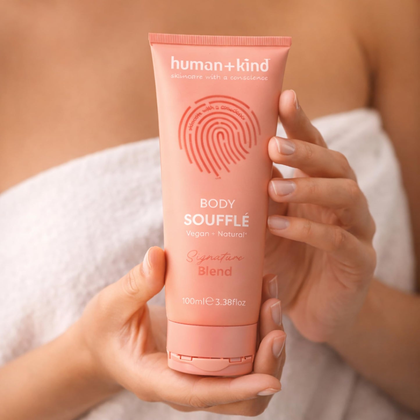 Human+Kind Signature Blend Body Souffle - Fast Absorbing Body Lotion - Hydrates Skin with Formulated Shea Butter and Apricot Kernel Oil - 3.38 oz