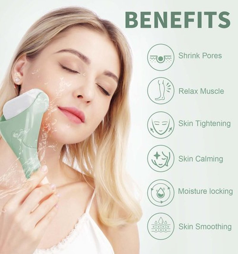 Ice Roller for Face & Eye, [2-Rollers] Ice Face Roller Puffiness Relief, Reduce Wrinkles, Face Massager Roller Self Skin Care, Gifts for Women & Men - Green