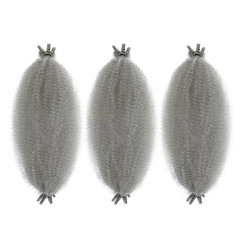 Marley Twist Braiding Hair, Pre-Separated Springy Afro Twist Hair Kinky Twist Crochet Hair Braids for Distressed Soft Locs Spring Twist Hair for Women (Grey, 12 Inch(Pack of 3))