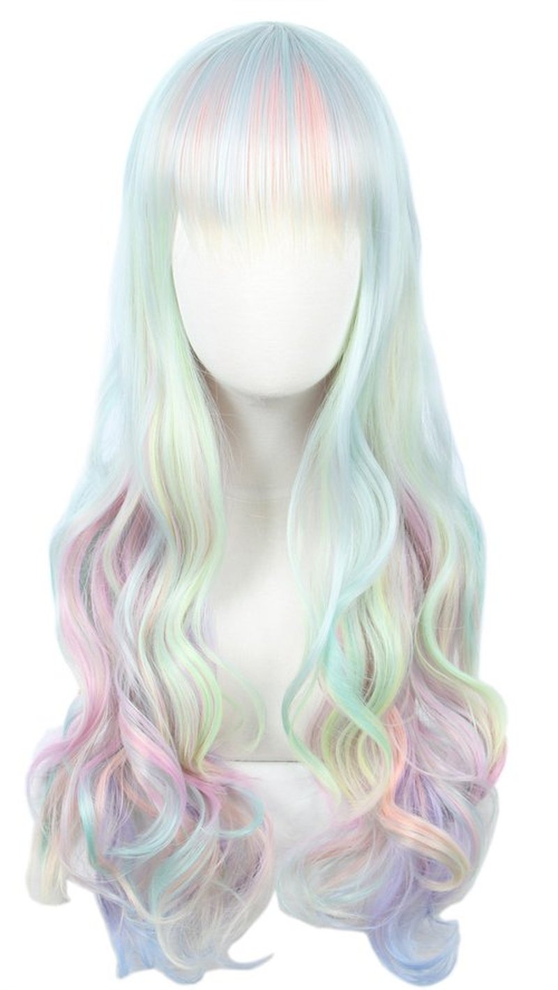 Linfairy Long Wave Ombre Cosplay Wig Halloween Costume Diamond Wig for Women