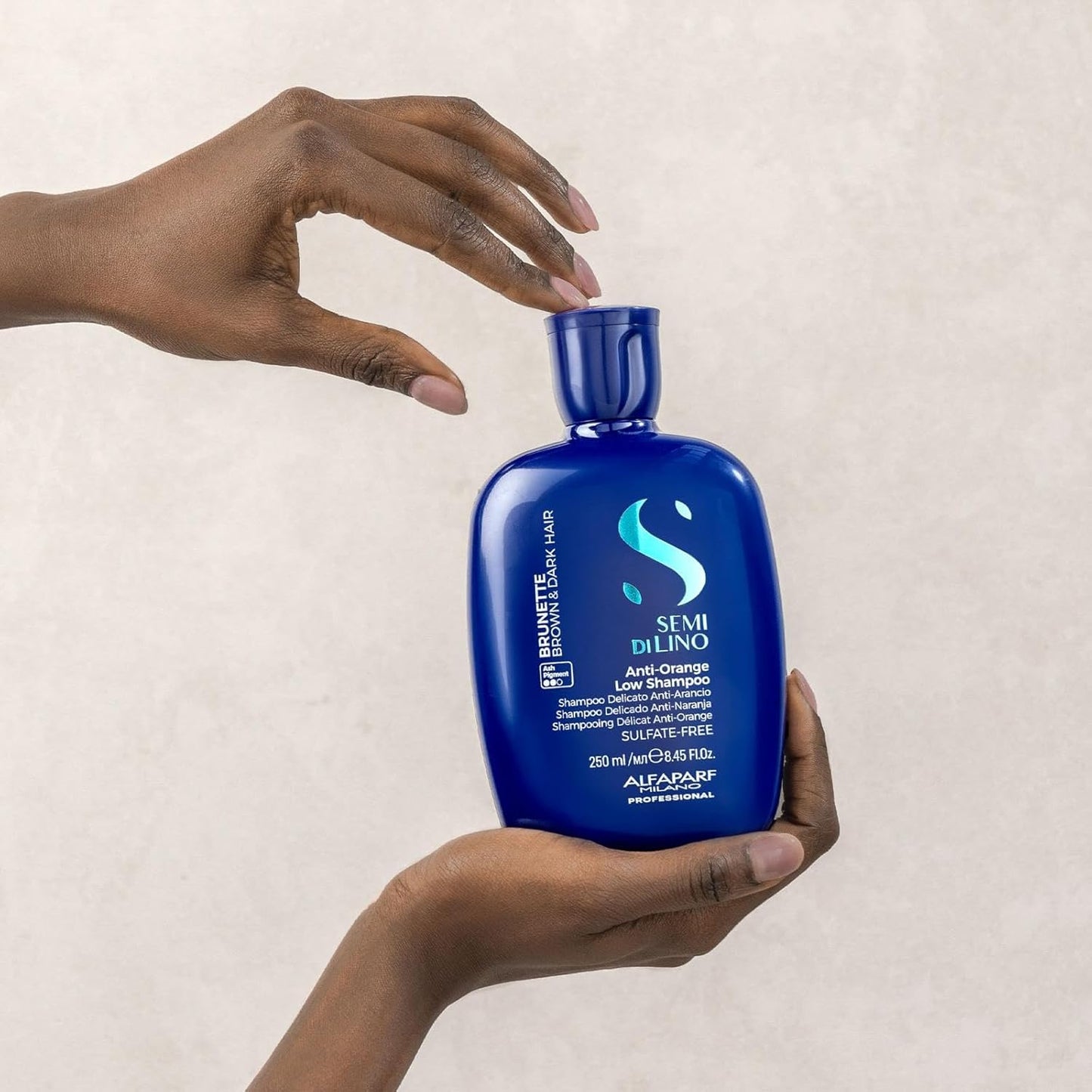 Alfaparf Milano Semi Di Lino Blue Shampoo for Brown & Dark Hair - Sulfate-Free, Brass Neutralizing (8.45oz)