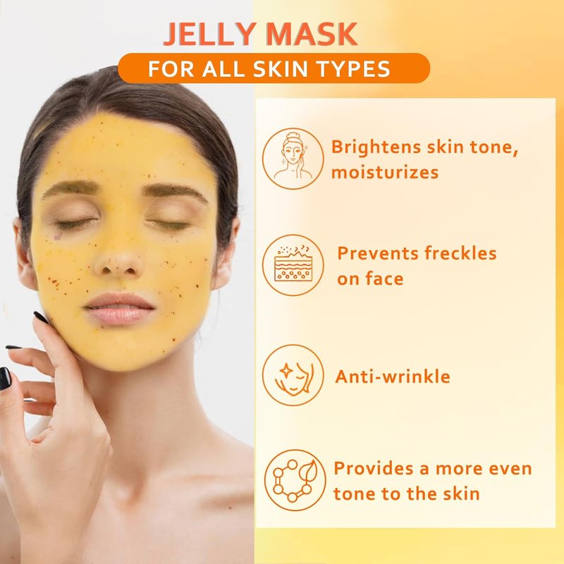 Hydrating Jelly Facial Mask Powder Set | Hyaluronic Acid, Rose, 24K Gold, Aloe Vera - Deep Cleansing & Moisturizing