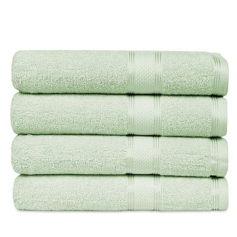 Casa Lino 4 Pack Bath Towels (27x54), 100% Pure Cotton, Luxury Bath Towels, Lightweight & Highly Absorbent, Quick Drying Towels for Bathroom, for Daily Use Bathroom, Light Sage