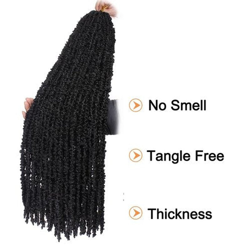 ZRQ 42 Inch Butterfly Locs Crochet Braids Hair Pre-looped Super Long Distressed Locs Synthetic Handmade Crochet Soft Locs Bohomian Goddess Locs Hair Extensions (6 Pack 1B#)