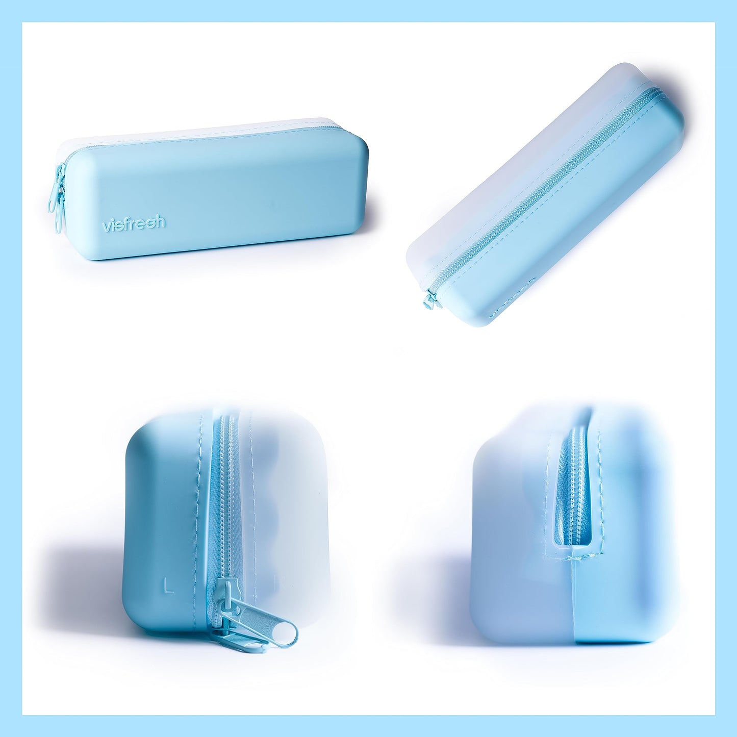 Visfresh Daily Contact Lens Travel Case, R&L Labels, 30-Lens Holder (Blue)