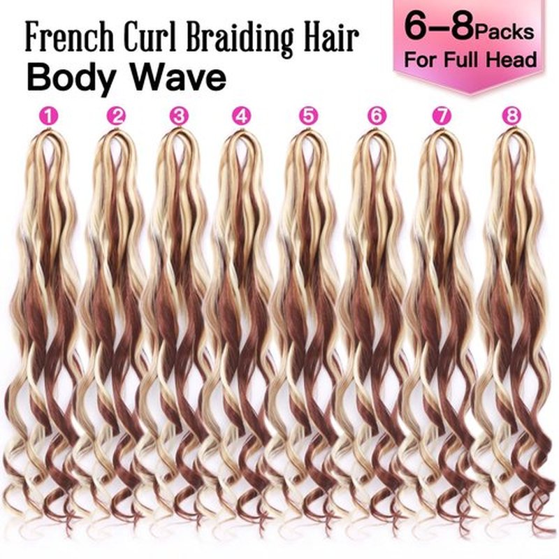 Pre Stretched Braiding Hair 20 Inch Loose Wave Crochet Braids Hair 8 packs Big wavy curly Bouncy Braiding Hair Curly Synthetic (P-27/33/613, 24inch(pack of 8))