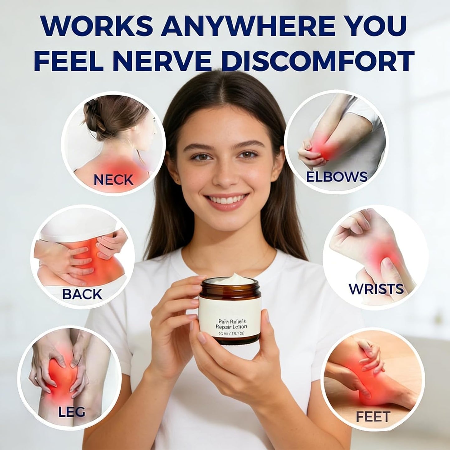 POYICGS Nerve Cream, Neuropathy Lotion with Arnica, Professional Mira Relief & Repair Lotion, Daily Nourishment for for Knee, Hands, Feet & Legs