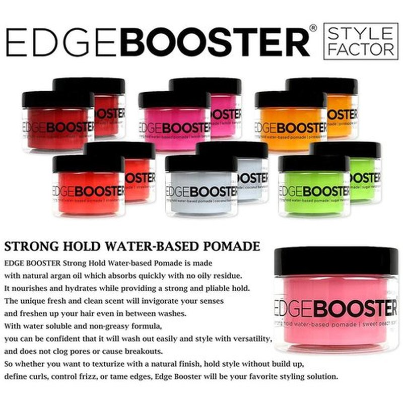 Style Factor Edge Booster Strong Hold Water-Based Pomade 3.38oz (Cherry)