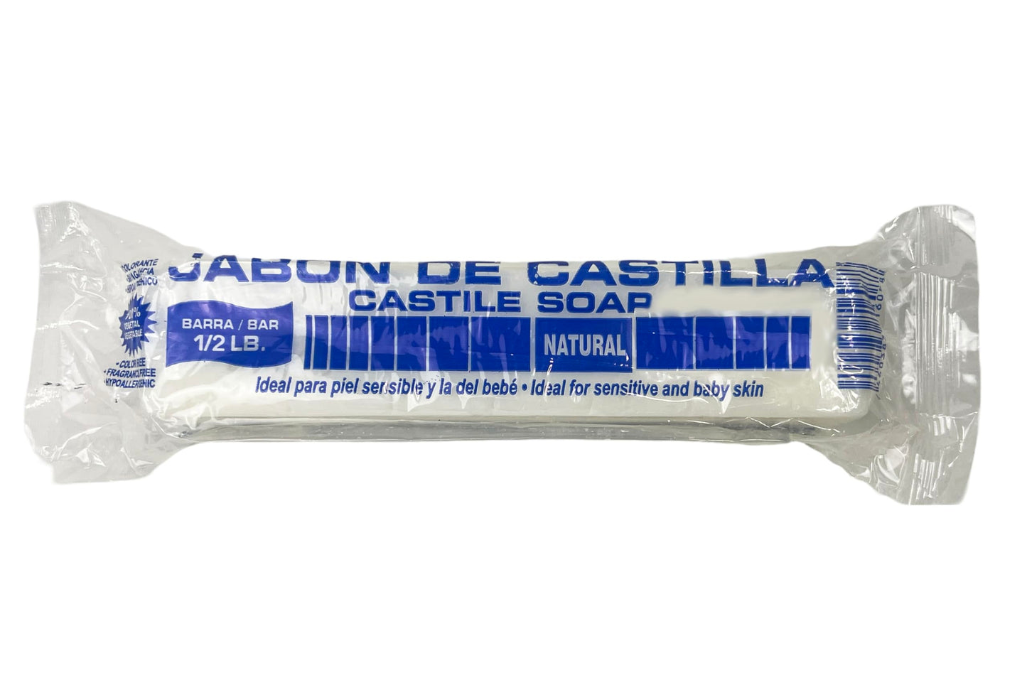 jabon de castilla Hypoallergenic 100%, Vegan soap, 8 oz 1/2 lb Natural - Dye and Fragrance Free - Gentle Moisturizing, Non-toxic - Jabon de Castilla Face and body barra