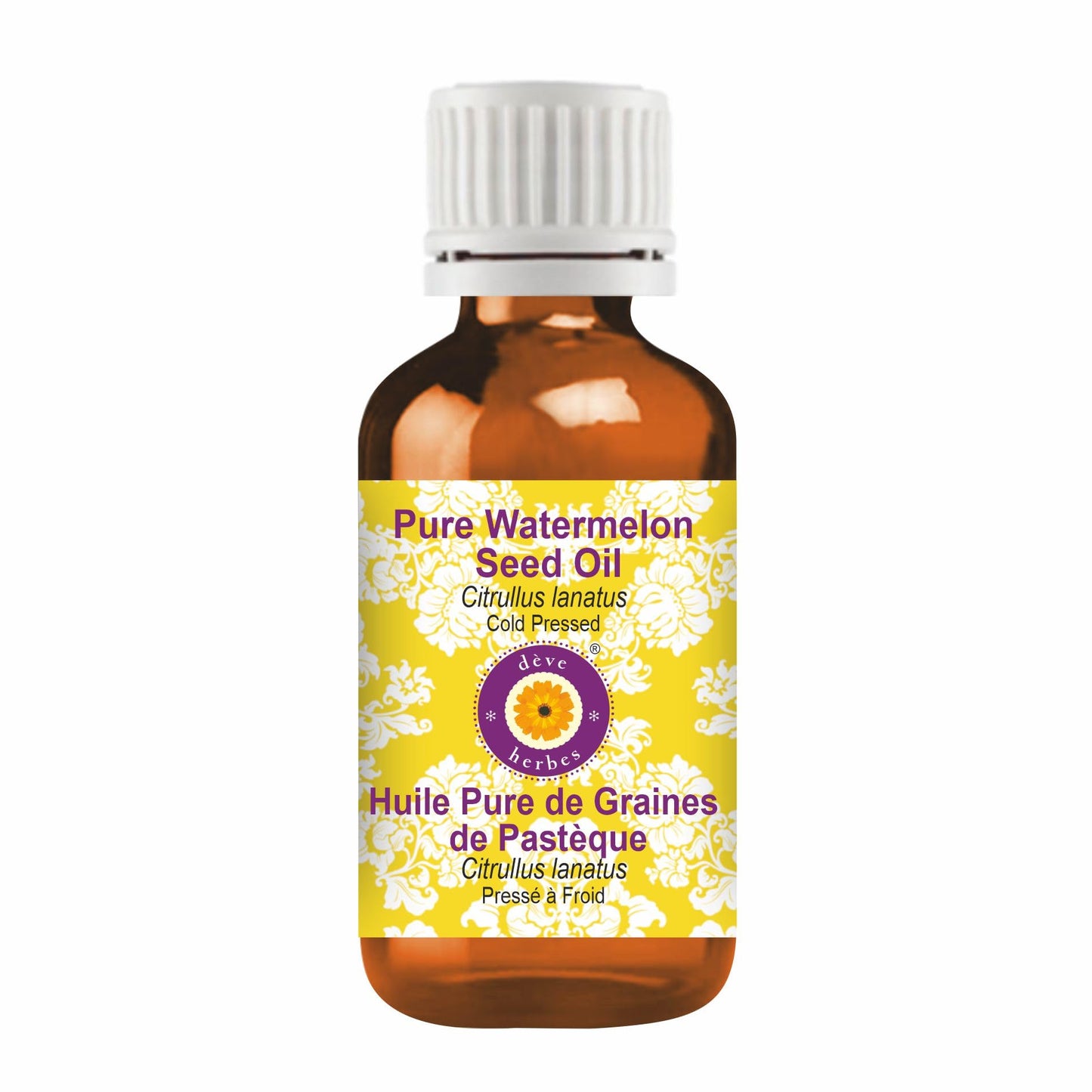 Deve Herbes Watermelon Seed Oil (Citrullus lanatus) | Cold Pressed | Pure | Natural | Undiluted | for Diluting Essential Oils | for Skin & Massage | Non-Sticky| Lightweight| Men & Women | 30ml (1 oz)