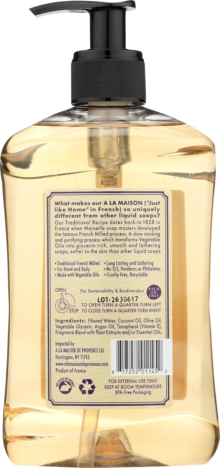 A La Maison Liquid Hand Soap - Rose Lilac Scent | 16.9 Fl Oz Moisturizing Formula