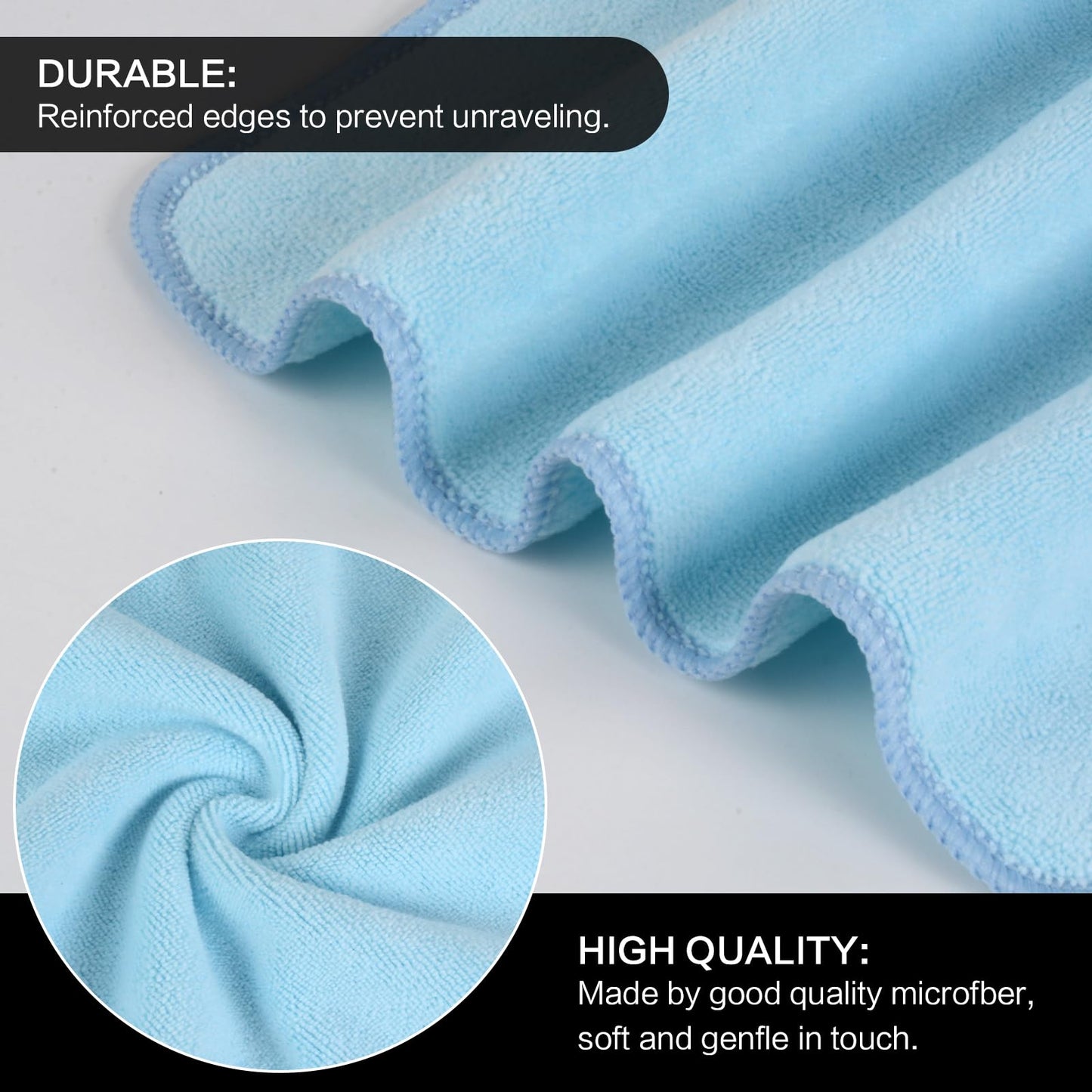 SINLAND Microfiber Facial Cloths Fast Drying Washcloth 12inch x 12inch Absorbent Face Wash Cloth Soft Makeup Remover Cloths