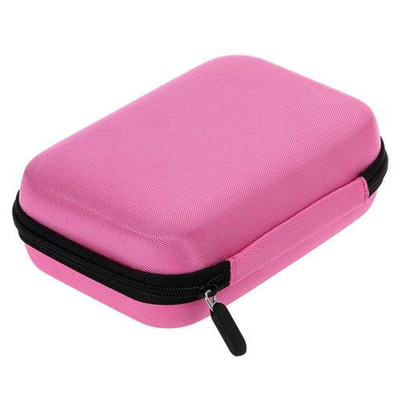 Hipiwe Hard Shell Essential Oil Carrying Case Holds 12 Bottles (Can hold 5ml, 10ml, &10ml Rollers) Travel Size Essential Oils Bag Organizer (Pink)