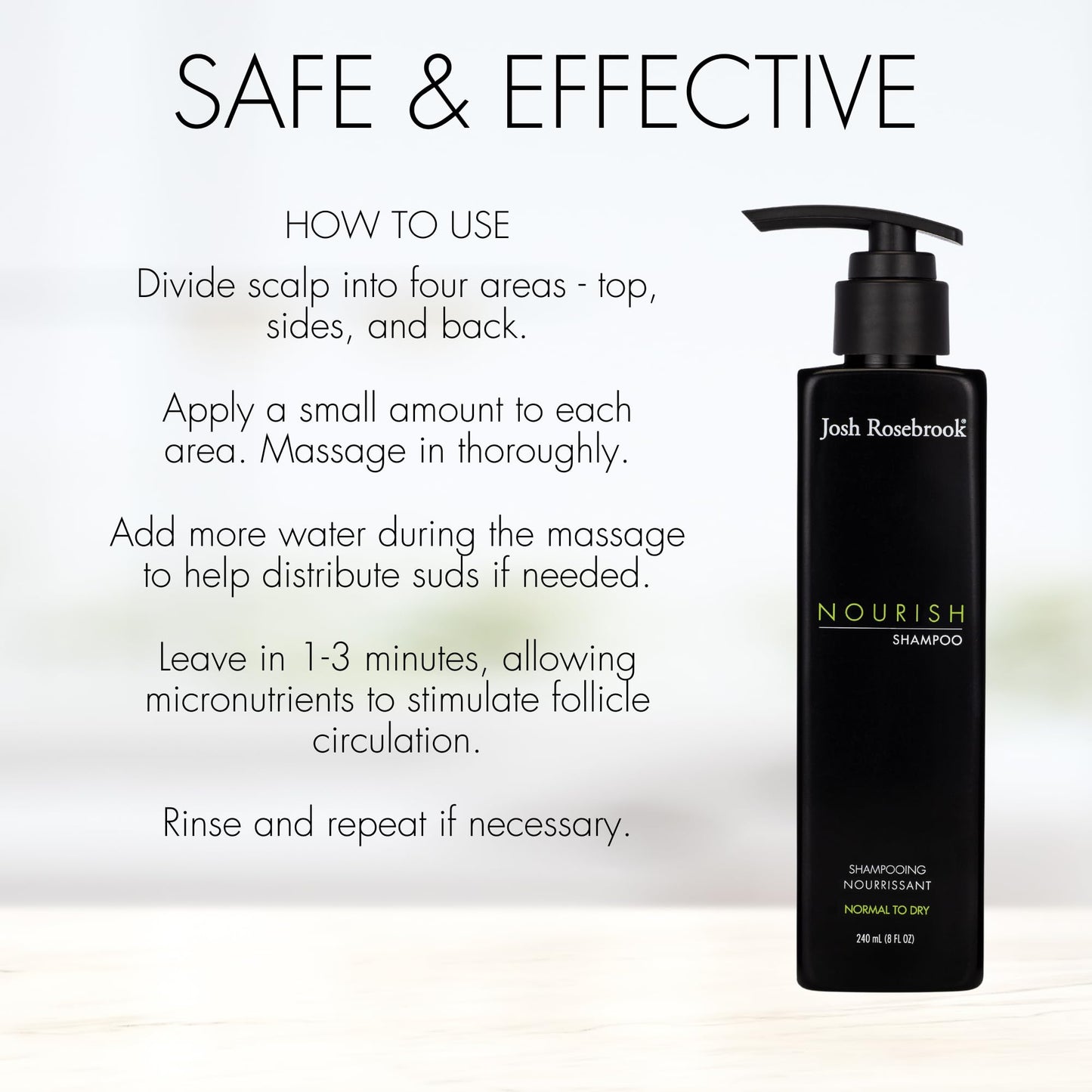 Josh Rosebrook Nourish Shampoo - Moisturizing for Dry Scalp 8oz