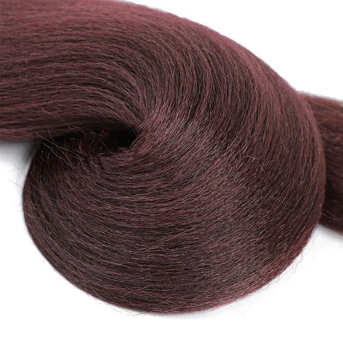 [MULTI PACKS] Spetra Pre Stretched Braiding Hair Extensions 24 Inch - 8 Bundles Jumbo Knotless Box Braids Professional Synthetic Crochet Braid Natural EZ Braid Yaki Dark Wine Hair Bundles