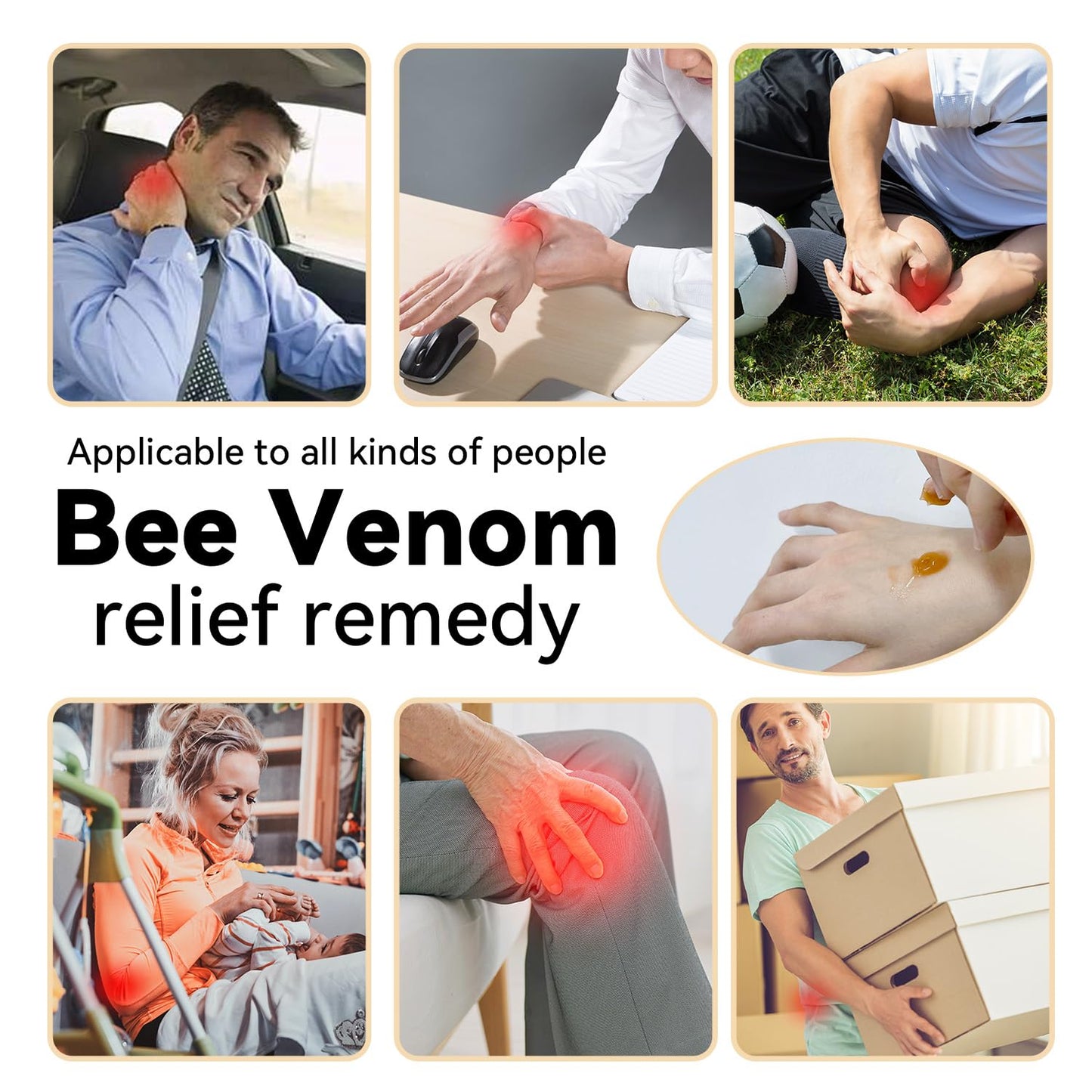 Cedonivor Bee Venom Joint Cream, Joint & Muscle Soothing, Bee Venom Cream for Back, Knee, Hands, Neck, Feet