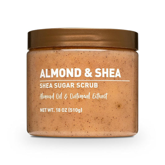 Almond & Shea Sugar Body Scrub - Exfoliating Moisturizer for Smooth Skin | 18 oz