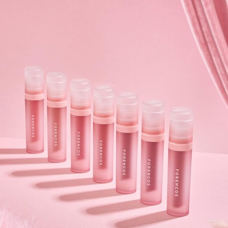 FORENCOS Bisou Velvet Lip Tint, Soft Easy Finger Smearing, High Pigmentation, Matte Finish, Non-Sticky, Smooth Coloring, Longwear (04 Cheri)