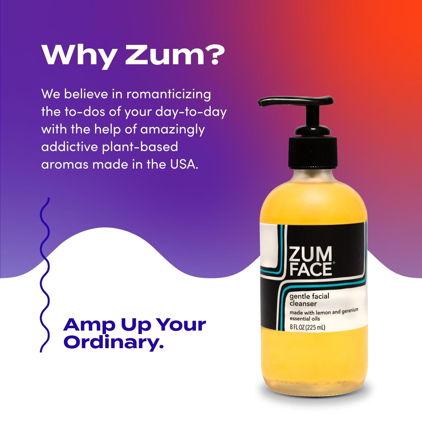 Indigo Wild Zum Face Gentle Facial Cleanser – Natural Skincare with Coconut, Olive & Jojoba Oil – Lemon & Geranium Scent – 8 fl oz