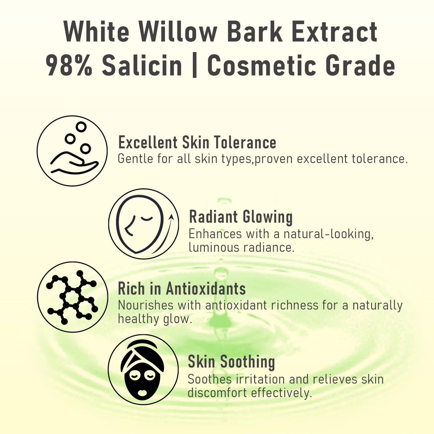 MAYKER White Willow Bark Extract For Face 0.7oz, Cosmetic Grade Ingredient for DIY Water Based Serums, Creams, Lotions, Masks & Custom Skincare Formulations