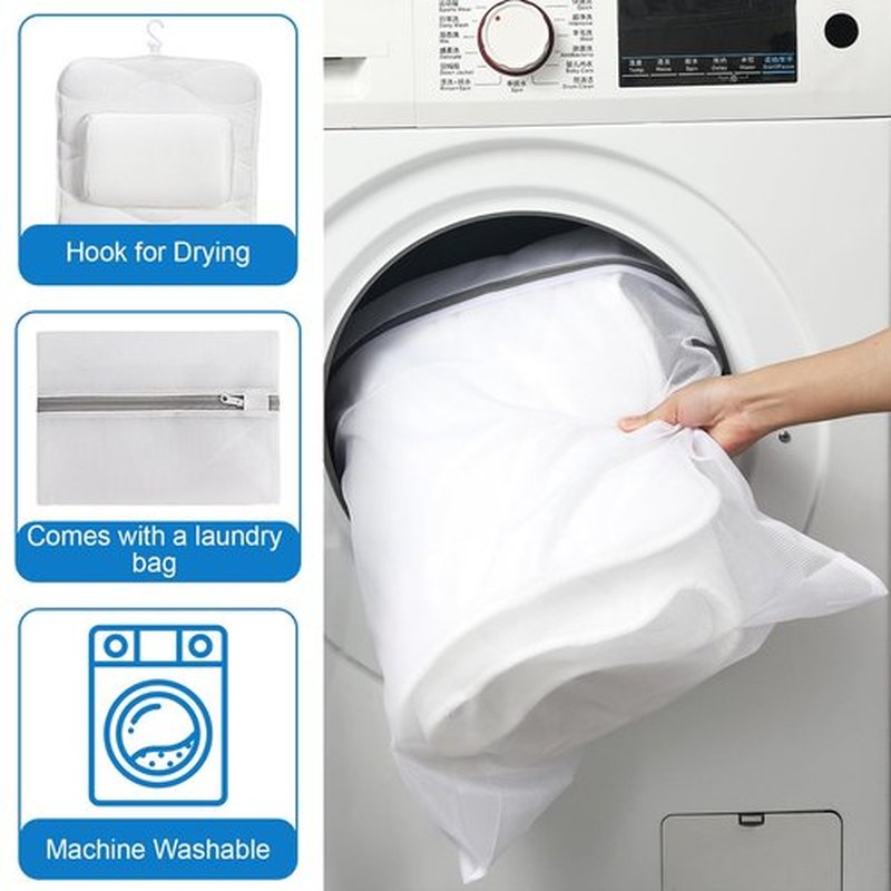 Full Body Bath Pillow for Bathtub, with Laundry Bag & 21 Non-Slip Suction Cups, Luxury Tub Pillow for Tub Neck Head and Back Support, Soft 5D Mesh Fabric Spa Bath Tub Pillow