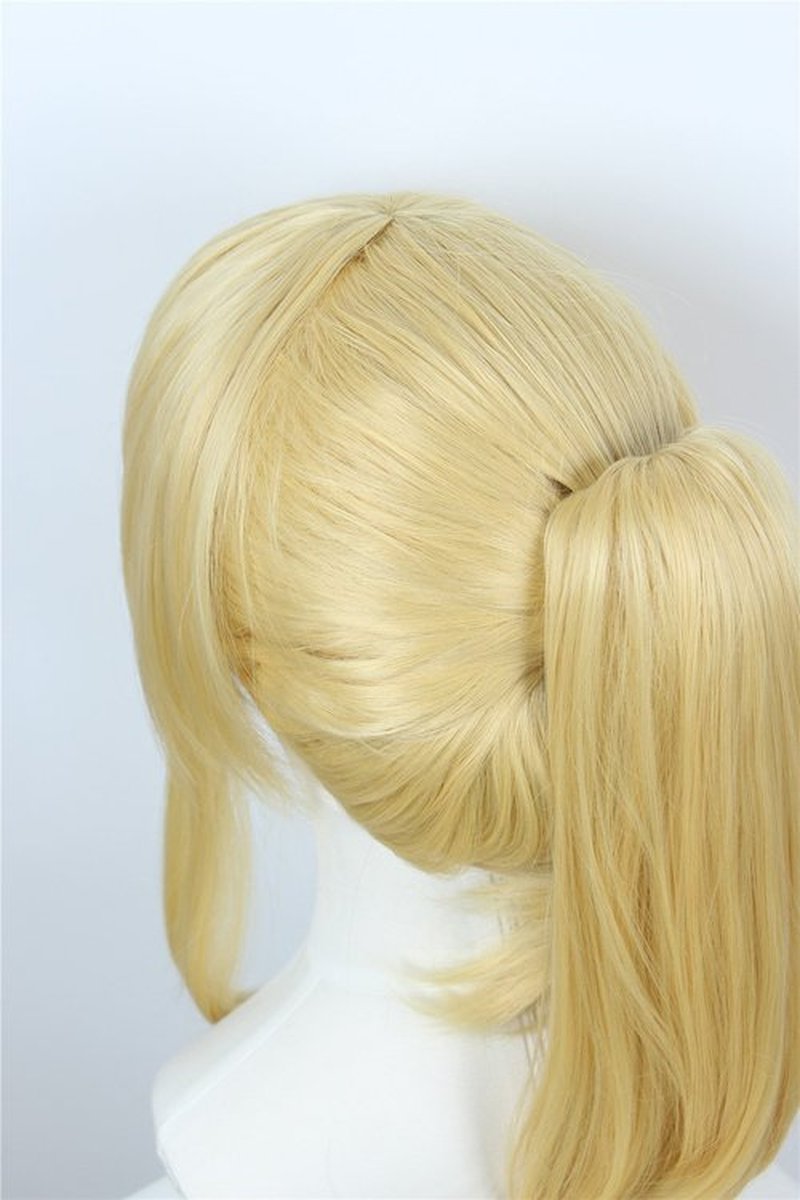 Linfairy Womens Blonde Wig Costume Cosplay Wig + 50cm Ponytail