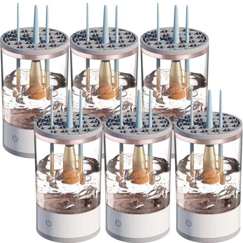 Beauty Swirl Cosmetic Brush Cleaner, The Cozy Luna Brush Cleaner, Makeup Brush Cleaner Machine, Electric Makeup Brush Cleaner, Automatic Makeup Brush Cleaner, for All Size Makeup Brush (6PCS)