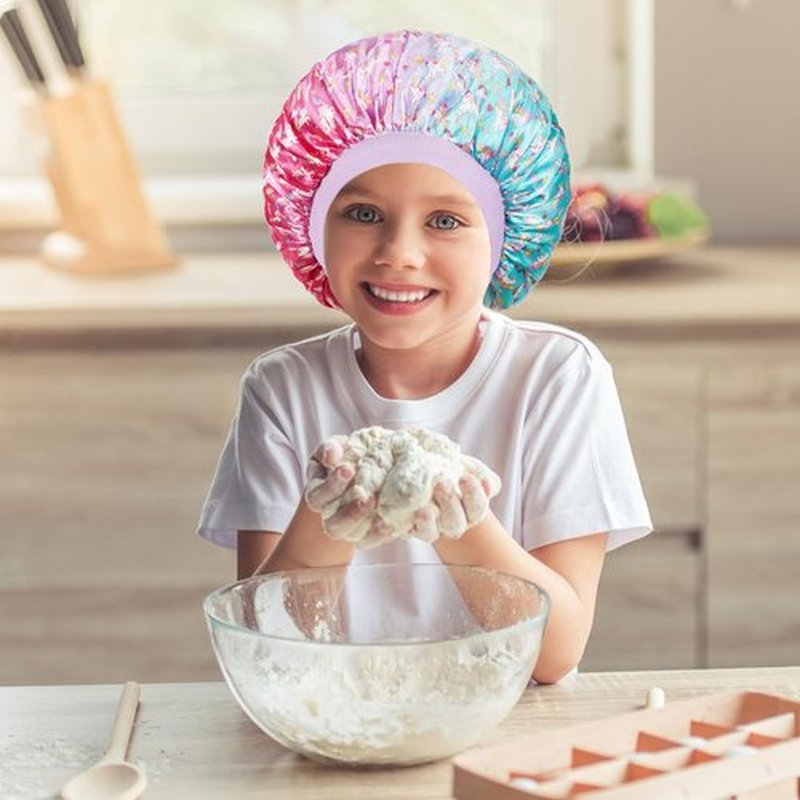 3 Pcs Bonnet for Kids, Silk Bonnet for Sleeping, Satin Bonnet for Sleeping, Soft Wide Band Silk Sleep Cap, Bonnet for Curly Hair for Teens Child Toddler