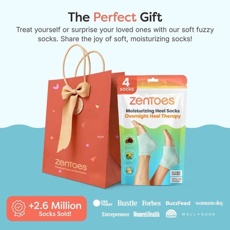 ZenToes Moisturizing Sleep Socks with Vitamin E, Olive Oil and Jojoba Seed Oil to Soften and Hydrate Dry Cracked Heels (Fuzzy Mint Green, Regular)