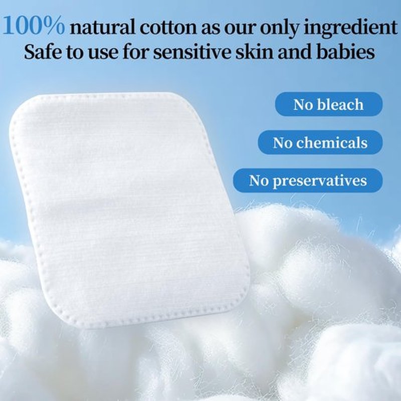 SHINO Natural Square Cotton Pads, Biodegradable Pads, Makeup Remover Pads for Sensitive Skin - Beauty, Personal Care, Baby Care & Daily Cosmetics (8 Pack)