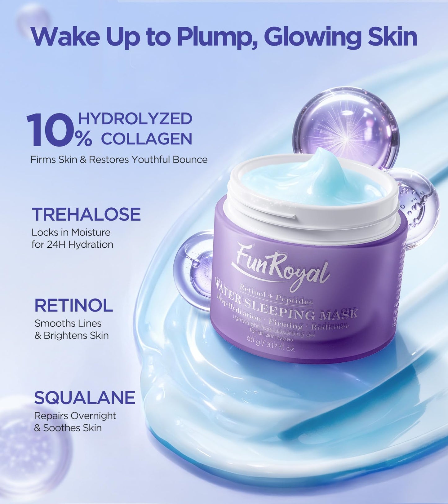 Glow-Boosting Face Masks Skincare Set – Deep Detox Clay Mask for Clear Pores, Blackheads and Excess Oil, Hydrating Overnight Face Mask with 10% Hydrolyzed Collagen – Spa-Like Facial Skin Care at Home