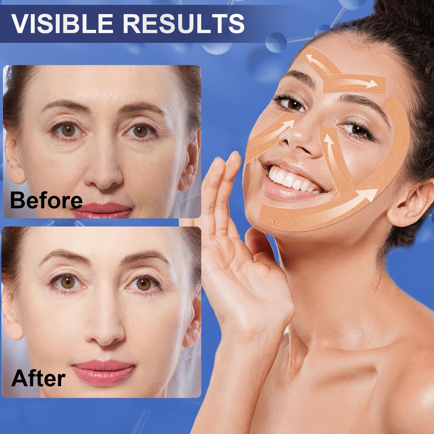 Anti Wrinkle Face Tape | Skin Tape for Wrinkles | Facial Myofascial Lift Tape for Skin | Wrinkle Tape for Face & Forehead | Facial Tape for Wrinkles | Anti Aging Tape for Wrinkles Overnight 2 Rolls