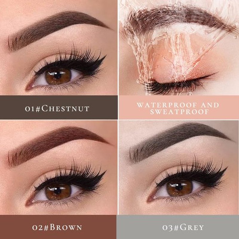 2PCS New Microblading Eyebrow Pen, 3D Waterproof Eyebrow Pen Pencil Natural Makeup Fine Stroke Eyebrow Pencil, Eye Brown Makeup Long-Lasting Waterproof Eyebrow Pencil for Women (Gray)