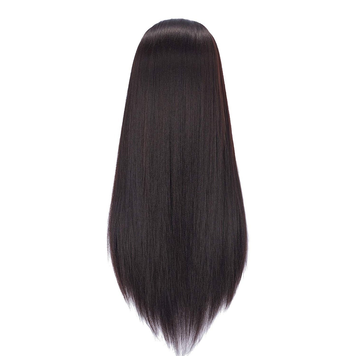 Hairlink 26-28'' Mannequin Head Yaki Synthetic Fiber Hair Styling Training Head Dolls for Cosmetology Manikin Maniquins Practice Head with Stand (6611BY0220)