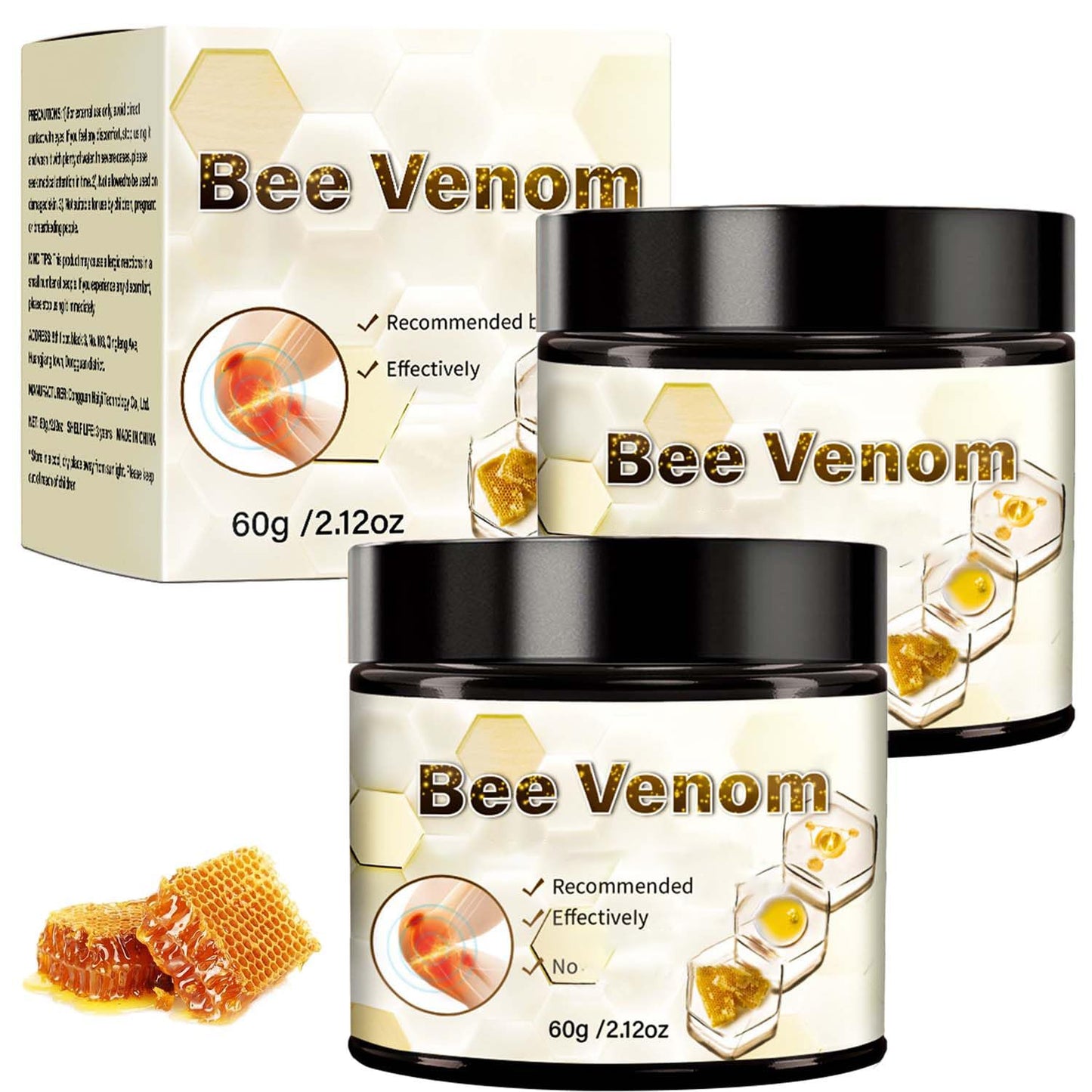 KEBEGE 2 PCS Bee Venom Cream, Bee Venom Advanced Cream,Suitable for Back, Neck, Hands, Foot, Etc