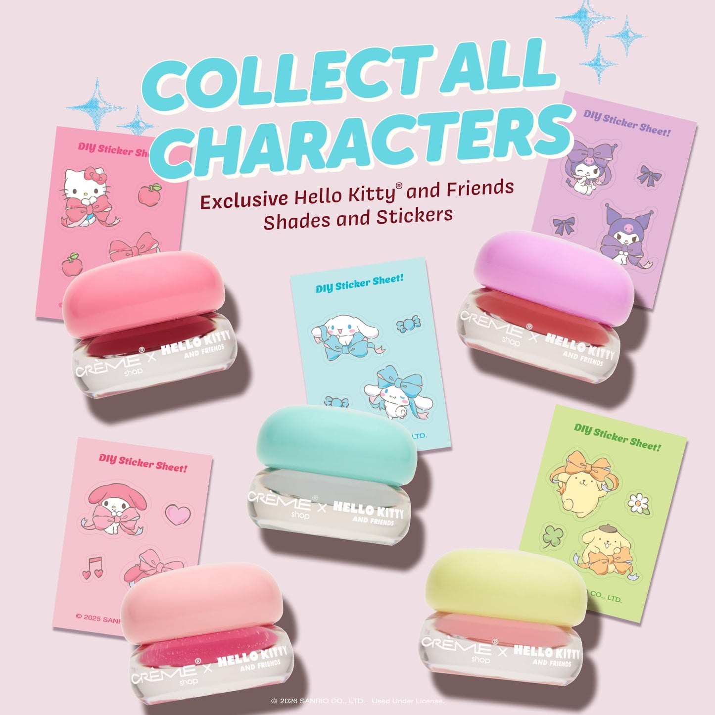 The Crème Shop x Cinnamoroll Gloss Jelly Lip Glaze Tinted Lip Balm, Peptide and Shea Butter for Plump Lips, Moisturizing & Glossy Shine (0.12 oz)- Crystal Blue