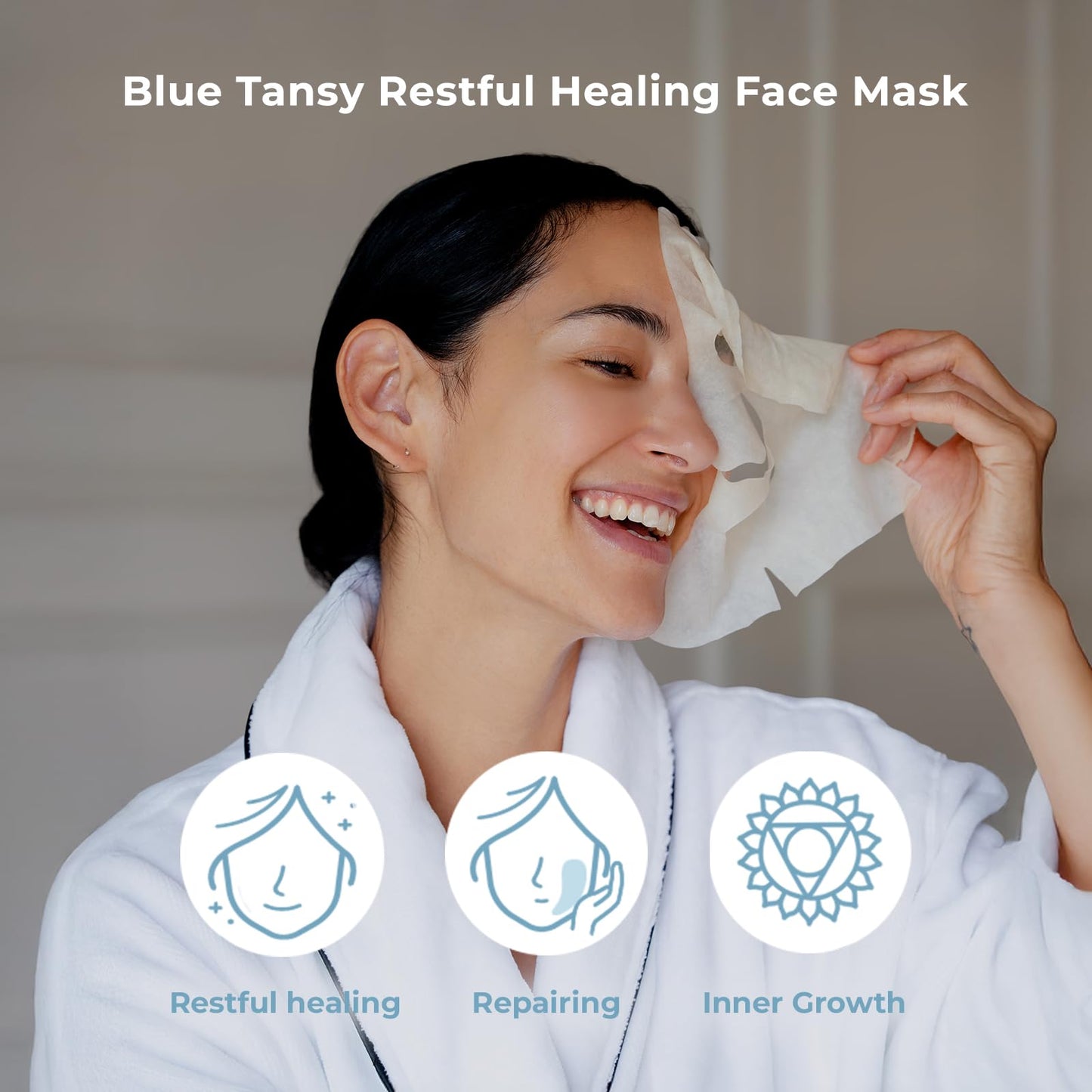 INNA ORGANIC Sheet Mask - Nexty Award Finalist, Sleep Well Glow, Overnight Renewal, Restful Healing｜EWG & COSMOS certified (Pack of 3) | Blue Tansy Essential Oils Infused Skin Care