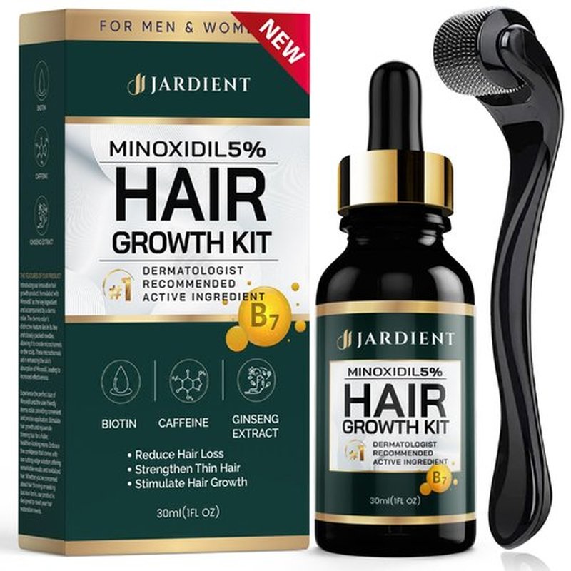 Minoxidil and Biotin Hair Growth Oil for Beards and Preventing Hair Thinning - 5% Minoxidil for Men and Women, 1 Fl Oz