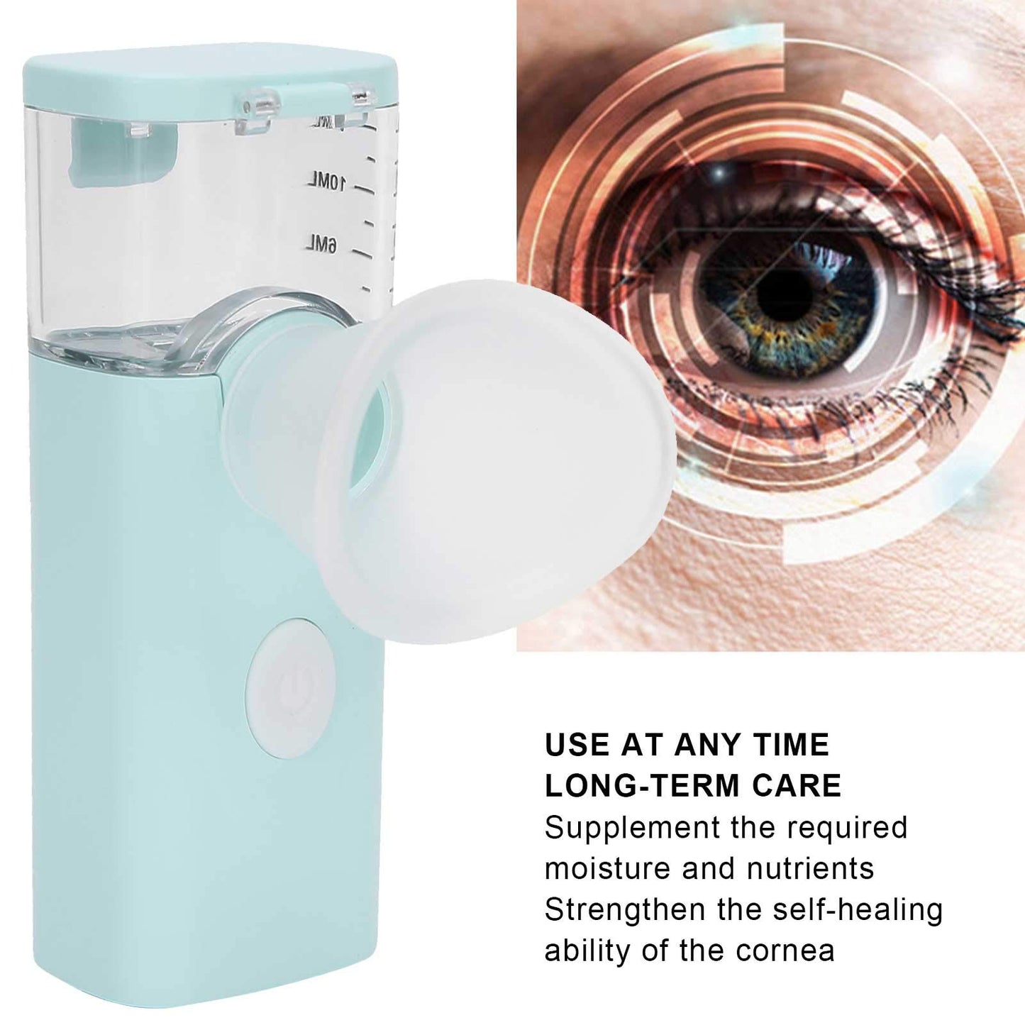 Brrnoo Eye Spray USB Charging Handheld Eye Care Spray, Mist for Tired and Dry, Portable Moisturizing Soothing Machine New moisturizing instrument cyan blue