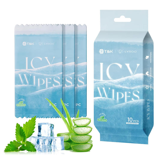 Cooling Body Wipes - 10 Individually Wrapped Refreshing Aloe & Mint Wipes | Perfect for Travel, Sports & Camping