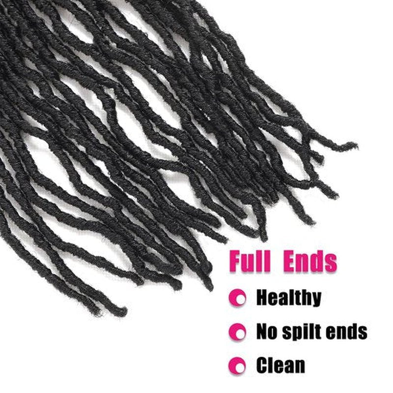 Faux Locs Crochet Hair 36 Inch 5 Packs Pre Looped Soft Locs Crochet Hair Natrual Black Color Synthetic Hair Extension for Women and Girls(36Inch, 1B)