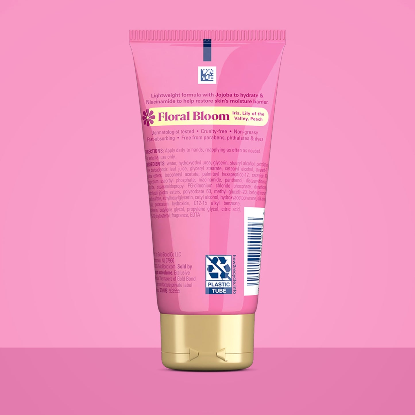 Gold Bond Floral Bloom Hydrating Hand Cream Set, Lightweight Everyday Hand Cream with Jojoba to Hydrate Skin & Niacinamide to Help Restore Skins Moisture Barrier, Fresh Floral Bloom Scent, 3 oz, 4 pk