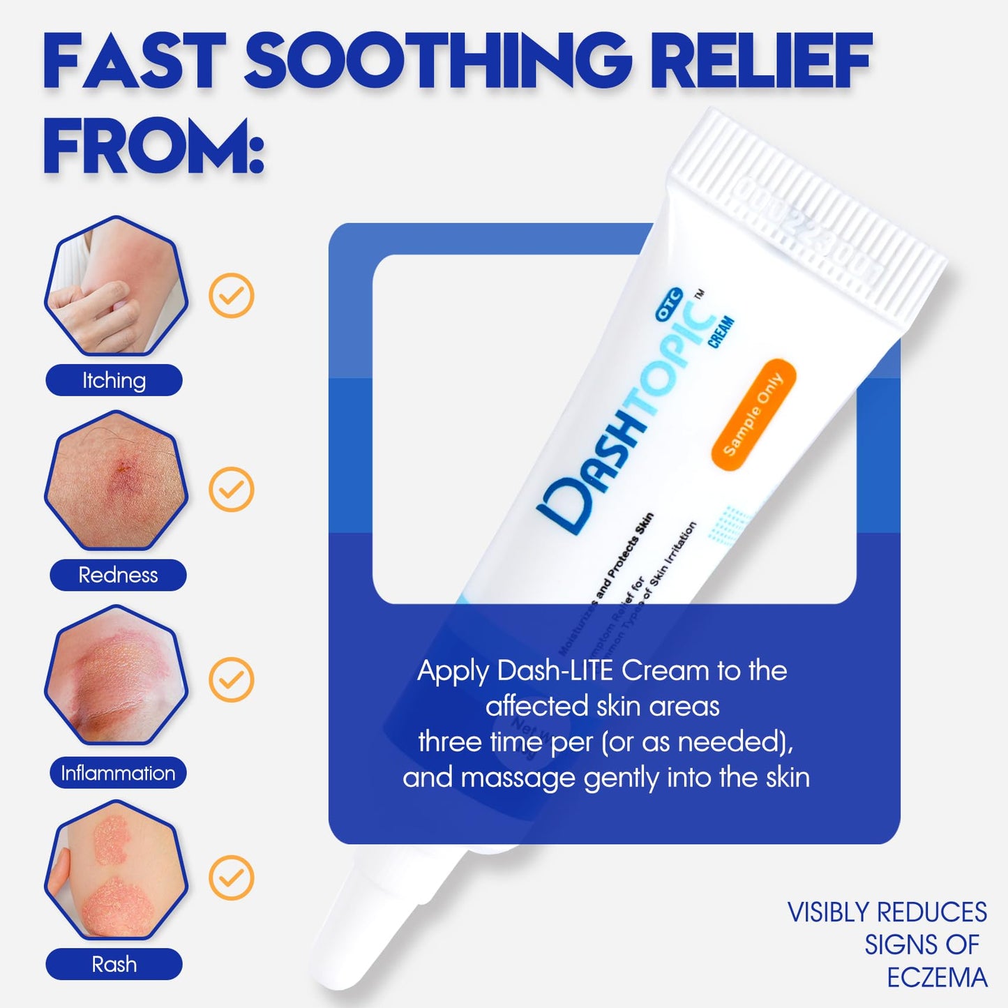 Eczema Relief Cream - Eczema Cream for Adults - Relief for Itchy, Red Skin & Repairs Skin Barrier - Sensitive & Dry Skin - Ideal for Eczema Rash, Radiation Repair, Daily Moisturizing (0.52 Oz)
