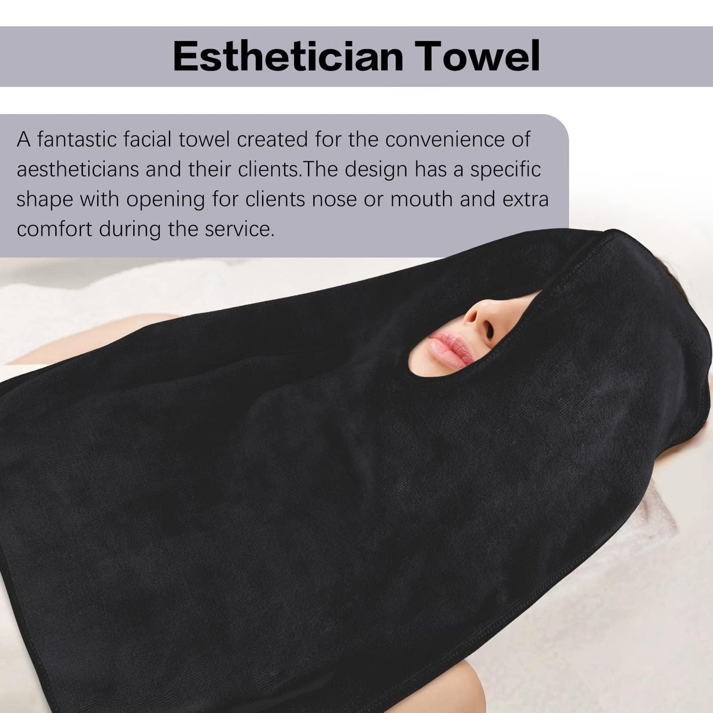 SINLAND Microfiber Esthetician Towels for Facials Mask Removing Face Wrap Soft Facial Cloth with Split Design Spa Towels for Facial Steam Massage and Cleansing 20x15.7inch