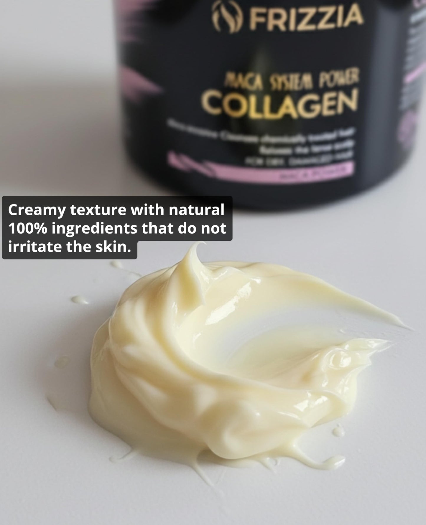Frizzia ULTRA Collagen Hair Mask, EASY to use. With argan oil and maca. Hydration and shine, anti-frizz treatment for dry and damaged hair, professional smoothness, 500 ml
