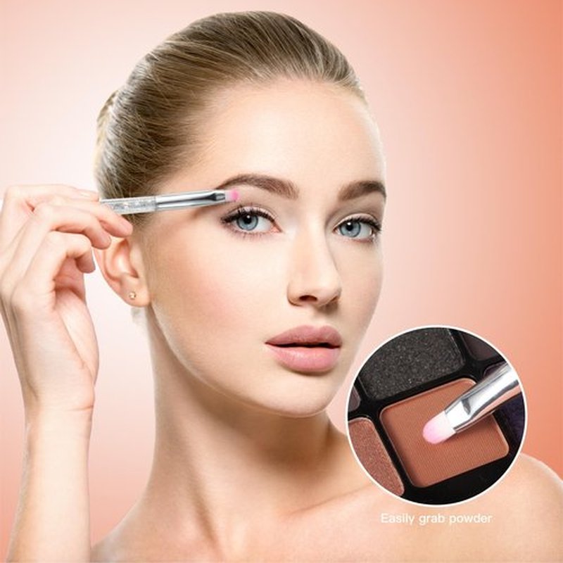 RAEEIKPHZ Travel Makeup Brush Set White,Foundation Grey Transparent Unique Liquid Flows Handle Blush Powder Fan Lip Eye Shadow Blender Eyebrow Brush Sets for Girls Lady Gift Present