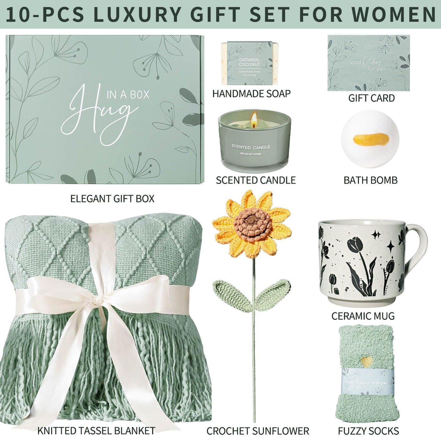 Get Well Gifts for Women Get Well Soon Gift Baskets for Women, Thinking of You Warm Spa Self Care Package After Surgery with Luxury Gift Baskets for Mom Wife Friend
