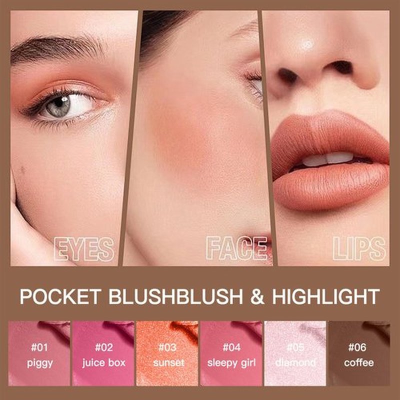Pocket Blush Stick,Cream Blush Stick,3-In-1 Buildable Natural Blush Stick for Cheek, Eyes, Lips,Long Lasting Lightweight Blendable Blush for cheeks,Non-Greasy (05, #)